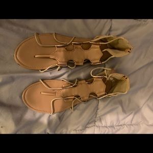 Flat Zip/Up Sandals.